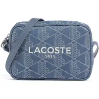 Lacoste Umhängetasche Crossover Bag Mono Jacquard Denim blau