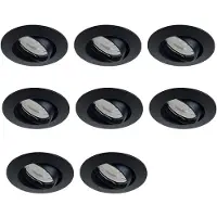 Lybardo 8-er Set LED-Einbauleuchte - Einbauleuchte Lucca Mini - Kippbar - Rund - Sand Schwarz
