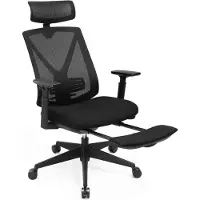 Songmics Bürostuhl Loris schwarz, 150 kg, Netzrückenlehne, 70 cm breit, 133 cm hoch
