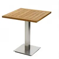 Niehoff - Quadratischer Bistrotisch - Teak Teak recycelt Edelstahl gebürstet 68 x 68 cm