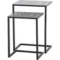 Siena Garden Como Beistelltischset 39x30x54 cm + 46x33x64 cm Stahl/Keramik