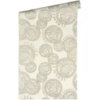 Versace Vliestapete "Wallpaper 5 Medusakopf" abstrakt gemustert leicht glänzend leicht strukturiert Designertapete Tapeten Wohnzimmer Schlafzimmer Küche Flur Design Optik