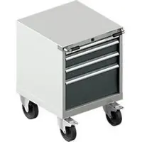 Schäfer Shop Schubladenschrank mit Rollen WSK 27-27, 4 Schübe, bis 75 kg, B 564 x T 572 x H 770 mm, lichtgrau/anthrazitgrau
