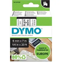 Dymo Schriftbandkassette D1 43613, 6 mm breit, weiß/schwarz