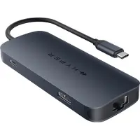 Hyper HD4004GL, USB Typ-C, 140 W, 10,100,1000 Mbit/s, IEEE 802.3, IEEE 802.3ab, IEEE 802.3u, Blau, MicroSD (TransFlash), SD