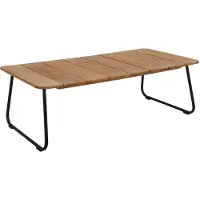 Brafab Nolli Loungetisch Aluminium/Teak schwarz/natur 140x70x45 cm