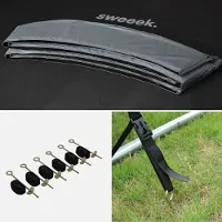 Sweeek - Trampolin 430 cm, internes Sicherheitsnetz und Zubehörpaket - Grau
