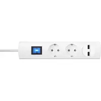 Kopp Steckdosenleiste mit Schalter 2fach USB 1,4m