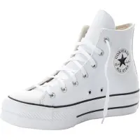 Converse Sneaker "CHUCK TAYLOR ALL STAR LEATHER PLATFORM", Damen, Gr. 36, weiß (weiß, weiß), Leder, Schuhe Sneaker
