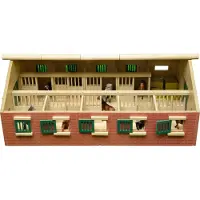 Kids Globe Van Manen Pferdestall mit 9 Boxen 62x42,5x22 cm im Maßstab 1:32