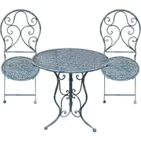 HTI Antike Tischgruppe Lani, 2-Sitzer, Tisch Ø 60 cm H 70 cm, für überdachten Außenbereich