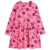 Mini Rodini Kleid für den Alltag Squiggly Cats 2515010628 Rosa Regular Fit
