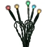 Konstsmide 6351-520 Micro LED Lichterkette, verschweißt, 20 bunte Dioden, 24V Innentrafo, dunkelgrünes Kabel