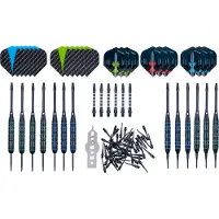 Longfield Steel/Soft Tip Dart Set mit 12 Pfeilen und Zubehör
