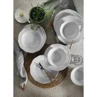 Hermia Concept , SM18Y400, Tafelservice (18-teilig), Weiß, 100 % PORZELLAN, 27 x 27 cm