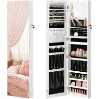Hobby Hall Schmuckschrank 140 cm hoch mit Innenspiegel wolkenweiß JJC032W01
