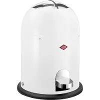 Wesco MINI MASTER Mülleimer WEISS mit 6 Liter Abfallvolumen und Fußtritt / Badeimer / Standabfallbehälter
