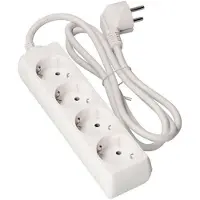 EDM 4 Steckdosen 3x1.5 Mm 1.5 M Weiß One Size / EU Plug 220V Weiß One Size