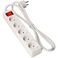 EDM Steckdosenleiste Mit 5 Steckdosen Schalter 3x1.5 Mm 3 M Weiß One Size / EU Plug Weiß One Size