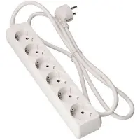 EDM Schuko 1 . 6 Steckdosen Mehrfachsteckdose 5 M Weiß One Size / EU Plug Weiß One Size