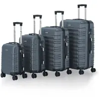 Juskys Trolley Reisekoffer Set / Kofferset Rom - 4-teilig - Anthrazit - ABS