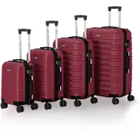 Juskys Trolley Reisekoffer Set / Kofferset Rom - 4-teilig - Rot - ABS