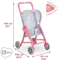 Corolle Puppenbuggy, Rosa/Blau