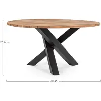 Bizzotto Brandon Tisch Teak/Aluminium Schwarz