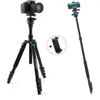 MOJOGEAR Swift Stativ 175 cm mit Einbeinstativ und Handyhalterung