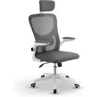 Juskys Bürostuhl Baltimore mit Rollen & Armlehne - ergonomisch & höhenverstellbar - Grau