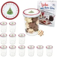 MamboCat 12er Set Sturzglas 435ml Einmachglas + TO-Deckel 82 Weihnachtstraum + Heft