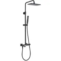 Laveo | Tores Duschsäule - Schwarz - 120 Cm - Antischnurstress - Badezimmerarmatur