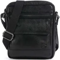 Spikes & Sparrow Leder Umhängetasche Jason Crossover Bag Black schwarz
