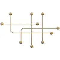 CALICOSY WANDGARDEROBE mit 9 Haken aus goldfarbenem Metall 107/10/64 cm