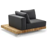 Solpuri Plateau XL-Modul Ecke rechts + Ecktisch inkl. Polster Teak