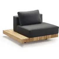 Solpuri Plateau L-Modul Sitz/Rücken + Seitentisch inkl. Polster Teak