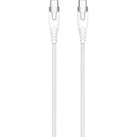 Ginza.se Polyamid-Kabel PRO USB-C auf USB-C 2.0 1,5 m Polyamid-Kabel mit Metallgehäuse Weiß