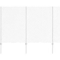 vidaXL Maschendrahtzaun mit Pfosten 10 x 1,6 m Verzinkter Stahl Silber