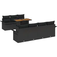 vidaXL Garten-Sofa-Set 8 Stk. Schwarz