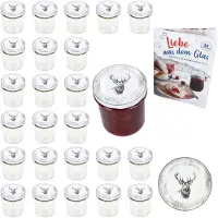 MamboCat 25er Set Sturzglas 350ml Einmachglas + TO-Deckel 82 Alois Hirsch + Heft