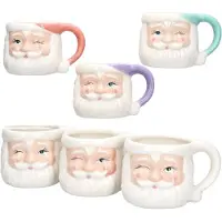 MamboCat 6x Kaffeebecher Nikolaus 280ml 4 Farben Glühwein Pastell Weihnachten Pott Tasse
