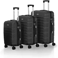 Juskys Hartschalenkoffer-Set Rom - 3-teilig - ABS - Schwarz