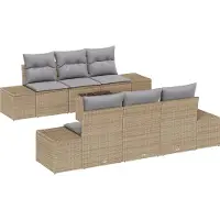 vidaXL Garten-Sofa-Set 8 stk. Beige und Grau Poly-Rattan