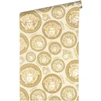Versace Vliestapete "Wallpaper 5 Medusakopf" abstrakt gemustert leicht glänzend leicht strukturiert Designertapete Tapeten Wohnzimmer Schlafzimmer Küche Flur Design Optik