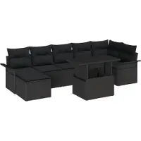 vidaXL Sofa Set 8 stk. Schwarz Poly-Rattan