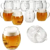 MamboCat 12x Football Biergläser 0,5L geeicht Pille-Relief 12 Personen Bierkrüge aus Glas