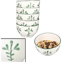MamboCat 6x Wald grün Müslischale Ø14,3cm 550ml Steingut 6 Pers Dessert-Bowl Weihnachten