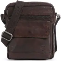 Spikes & Sparrow Leder Umhängetasche Jason Crossover Bag Chocolate dunkelbraun