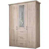 Die Möbelfundgrube Kleiderschrank mit Spiegel - San Remo Eiche - 150 cm - LUCA