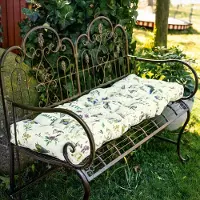 Frank Flechtwaren Auflage Sommerwiese" 120x40x8 cm mit Lotus Effekt für Gartenbank"